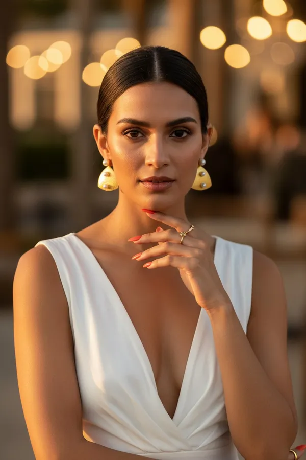 Serena_Pearl_Pops_Textured_Brass_Earrings