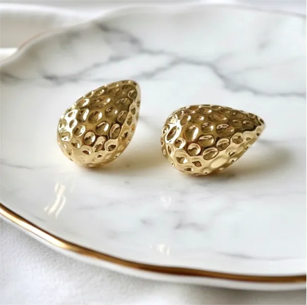 18kt_Gold_Plated_Hammered_Drops_Studs