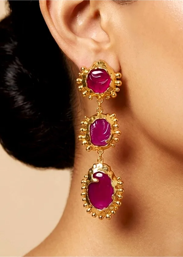 Jade_Pink_Baroque_Exaggerated_Danglers