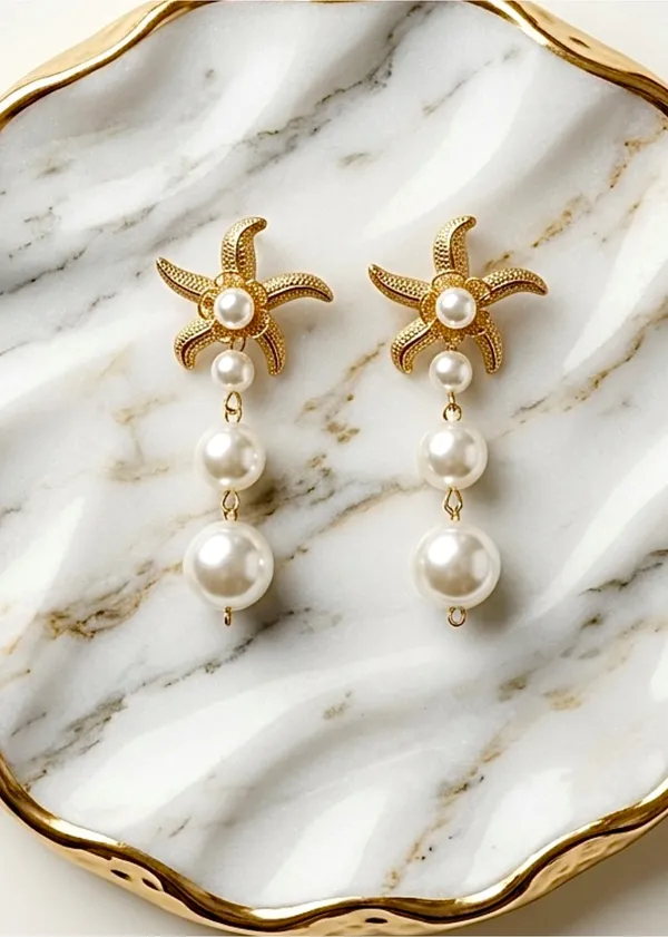 Waterproof_Starfish_Pearls_Statement_Danglers