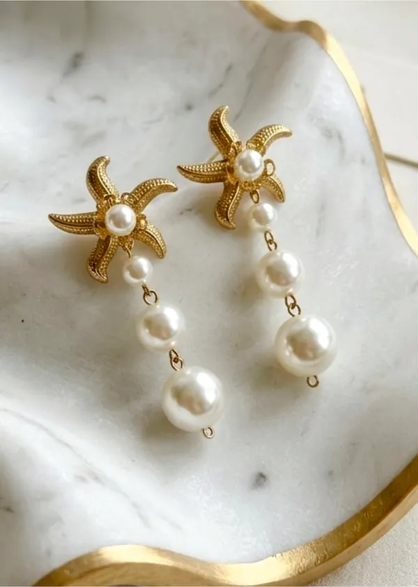 Waterproof_Starfish_Pearls_Statement_Danglers