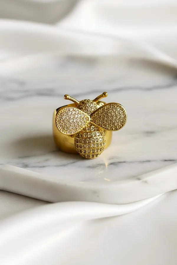 18kt_gold_Plated_Bee_Zircon_Statement_Ring