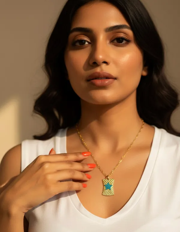 Star_Gold_Plated_Hammered_Necklace