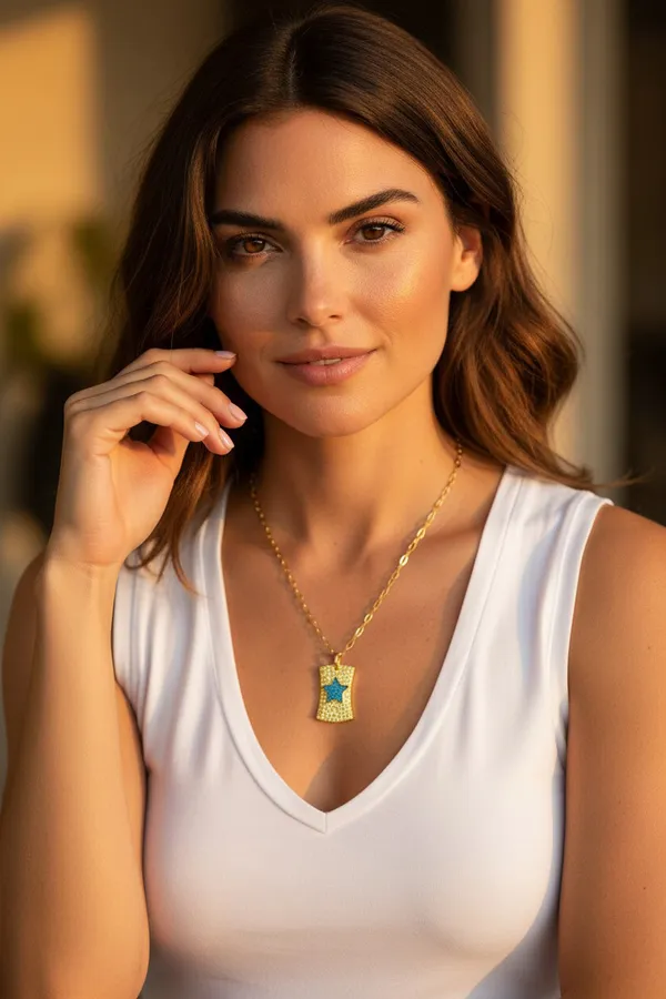 Star_Gold_Plated_Hammered_Necklace