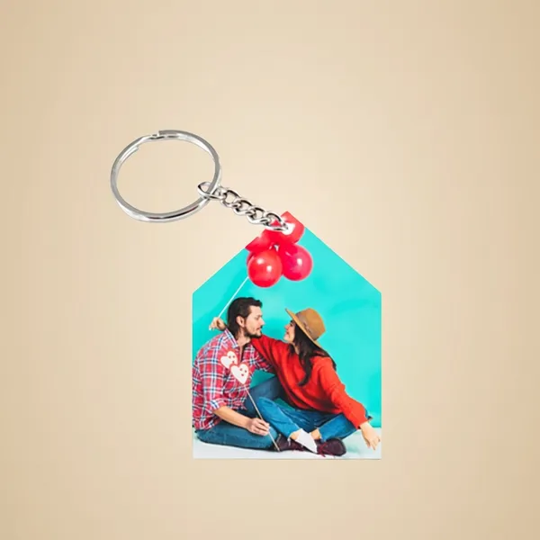 Personalized_Photo_Keychain_-_House_Shape_With_Red_Balloons_(50_X_38_Mm)