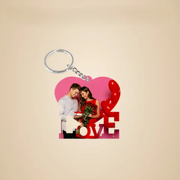 Personalized_Photo_Keychain_With_Love_Design_-_Pink_Heart_Shape_(60X55_Mm)