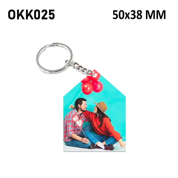 Personalized_Photo_Keychain_-_House_Shape_With_Red_Balloons_(50_X_38_Mm)