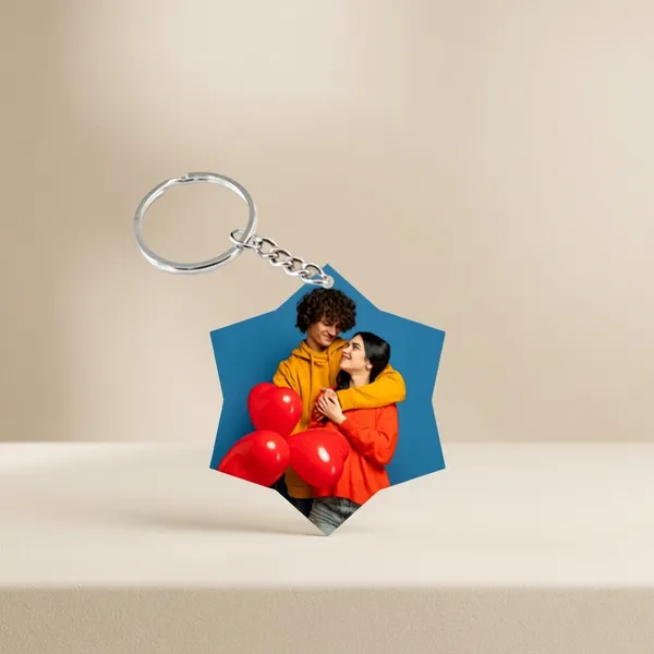 Personalized_Star-Shaped_Photo_Keychain_With_Metal_Ring_(50X45Mm)