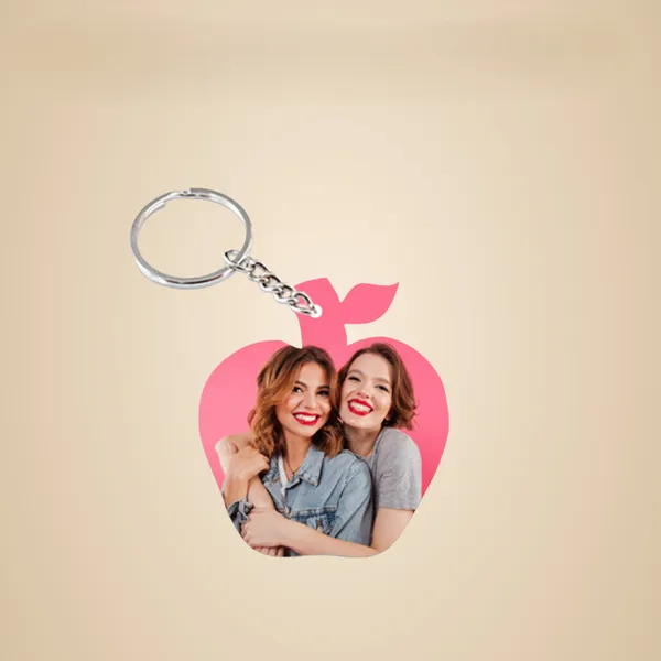 Personalized_Apple-Shaped_Photo_Keychain_With_Metal_Ring
