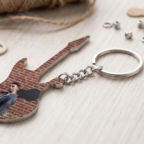 Personalized_Guitar-Shaped_Photo_Keychain_-_Wooden_Finish