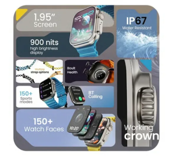 GOBOULT_Crown_BT_Calling_HD_Smart_Watch_(Black)