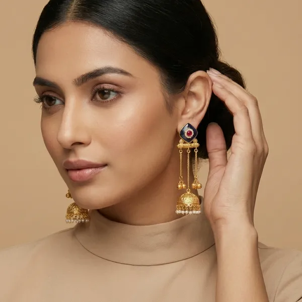 Black_And_Ruby_Gold_Pure_Jhumka_Earrings_With_Enamel,_Ruby,_Pearl_Danglers_For_Women