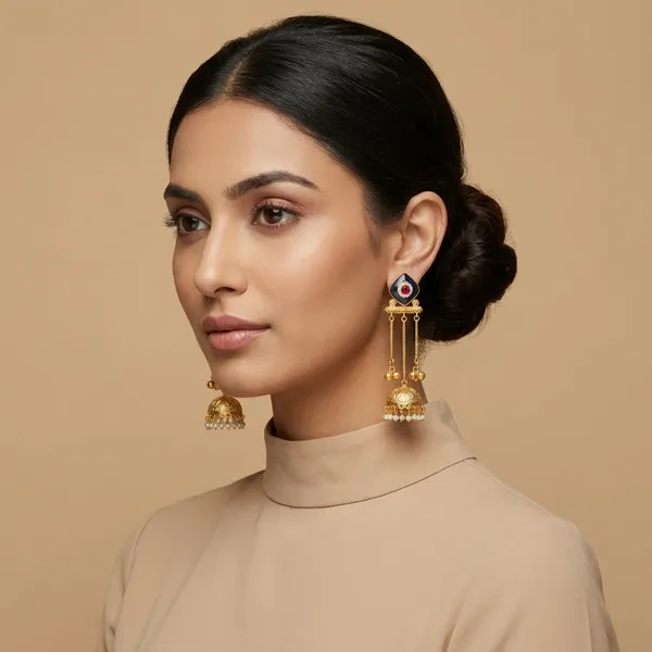 Black_And_Ruby_Gold_Pure_Jhumka_Earrings_With_Enamel,_Ruby,_Pearl_Danglers_For_Women