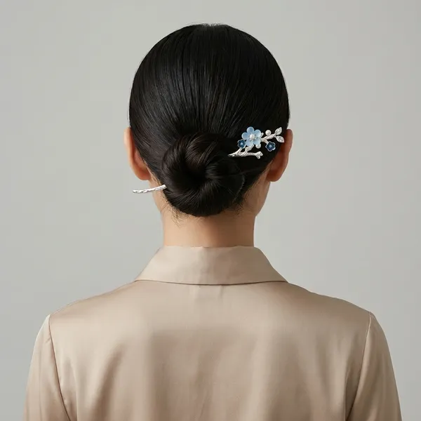 Blue_And_Silver_Floral_Blossom_Hair_Stick_Tone_With_Flowers_For_Women