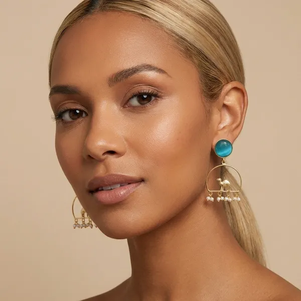 Blue_And_Gold_Elegant_Camel_Charm_Drop_Earrings_With_Stone_Studs_For_Women