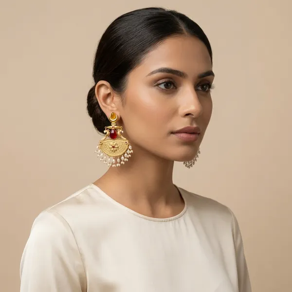 Gold_And_Ruby_Golden_Pearl_Drop_Earrings_With_Stone_Peacock_Design_For_Women