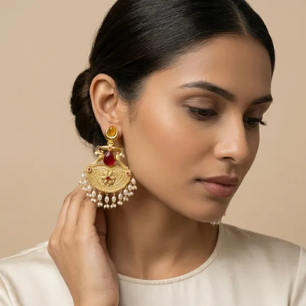 Gold_And_Ruby_Golden_Pearl_Drop_Earrings_With_Stone_Peacock_Design_For_Women
