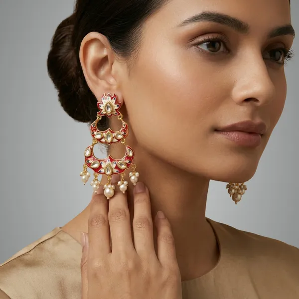 Red_And_Gold_Traditional_Kundan_Chandbali_Earrings_With_Pearl_Drops_For_Women