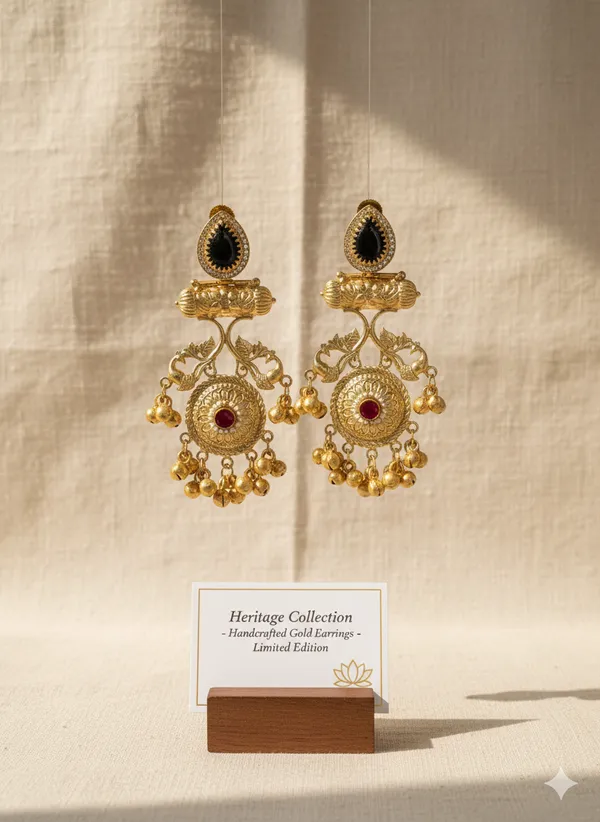 Black_And_Red_Gold_Heritage_Collection_Handcrafted_Earrings_With_Stones_For_Women