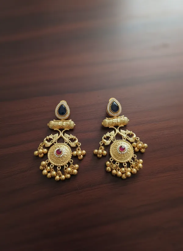 Black_And_Red_Gold_Heritage_Collection_Handcrafted_Earrings_With_Stones_For_Women