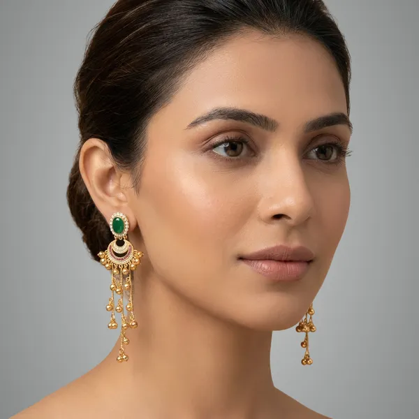 Green_And_Pink_Gold_Toned_Chandbali_Earrings_With_Stone_Meenakari_Work_For_Women