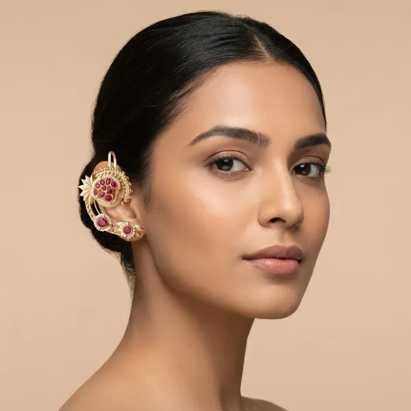 Ruby_And_Gold_Traditional_Plated_Stone_Ear_Cuff_Earrings_For_Women