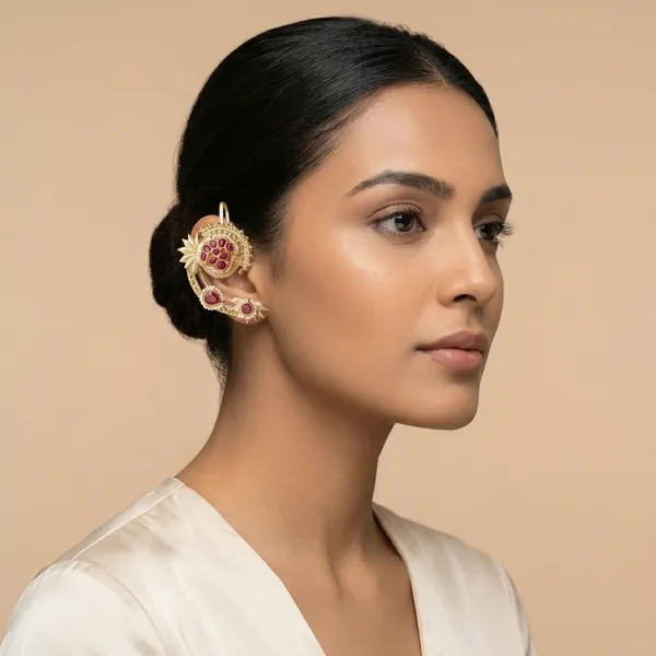 Ruby_And_Gold_Traditional_Plated_Stone_Ear_Cuff_Earrings_For_Women