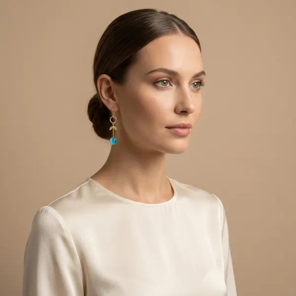 Turquoise_And_Gold_Tone_Dangling_Earrings_With_Stone_Leaf_Design_For_Women