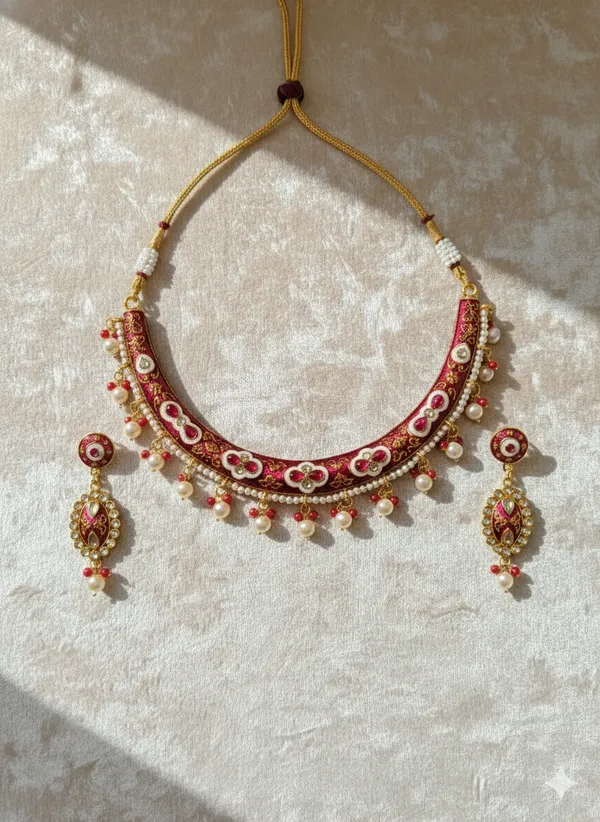 Red_And_Gold_Traditional_Meenakari_Kundan_Necklace_Set_With_Matching_Earrings_For_Women