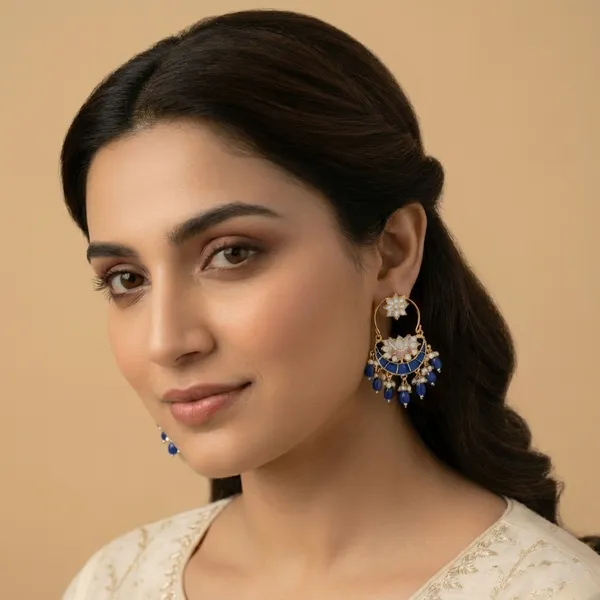Blue_And_Gold_Elegant_Meenakari_Chandbali_Earrings_With_Pearl_Danglers_For_Women