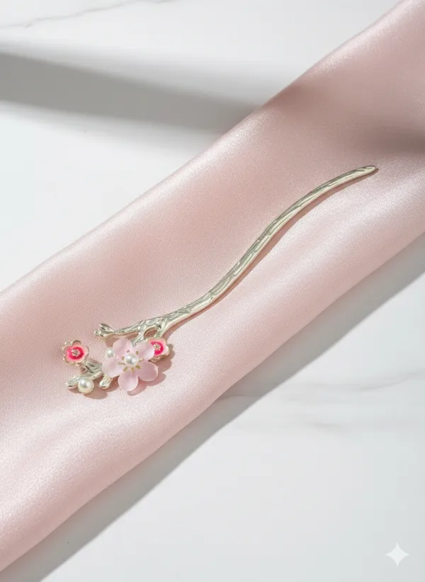 Pink_And_Silver_Toned_Floral_Metal_Bookmark_With_Flowers_Pearl_Accent_For_Women
