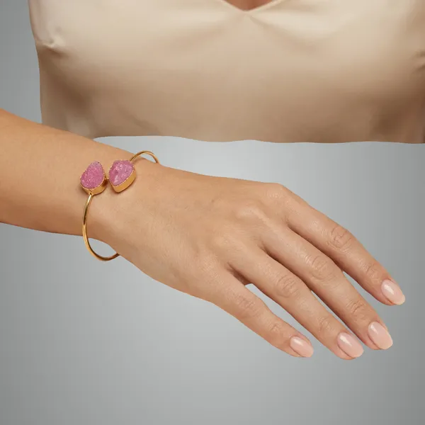 Pink_And_Gold_Toned_Open_Cuff_Bracelet_With_Stone_Accents_For_Women
