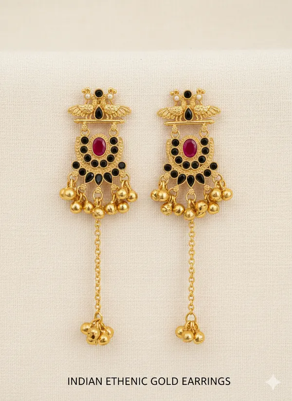 Ruby_And_Black_Gold_Traditional_Toned_Ethnic_Earrings_With_Stone_Embellishments_For_Women