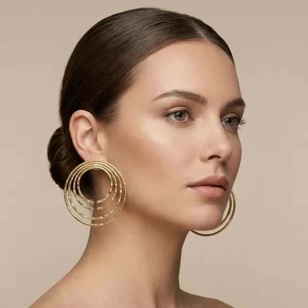 Gold_Toned_Concentric_Circle_Drop_Earrings_For_Women