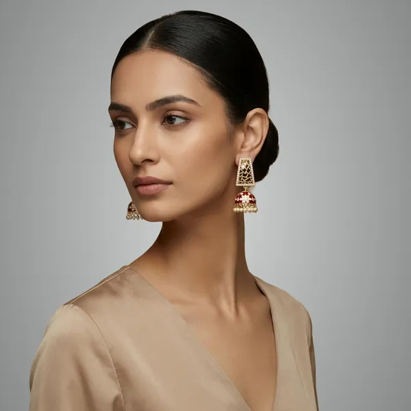 Red_And_Gold_Traditional_Meenakari_Jhumka_Earrings_With_Pearl_Danglers_For_Women