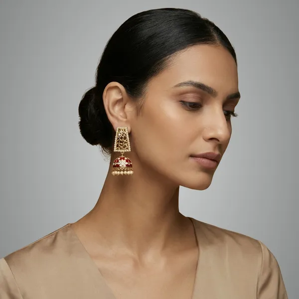 Red_And_Gold_Traditional_Meenakari_Jhumka_Earrings_With_Pearl_Danglers_For_Women