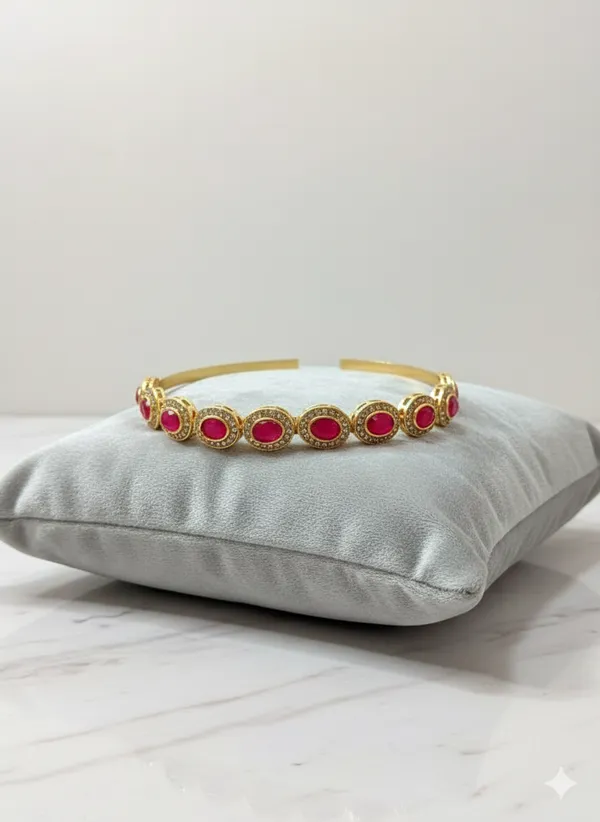 Ruby_Red_Elegant_Stone_Studded_Gold_Plated_Hair_Band_For_Women