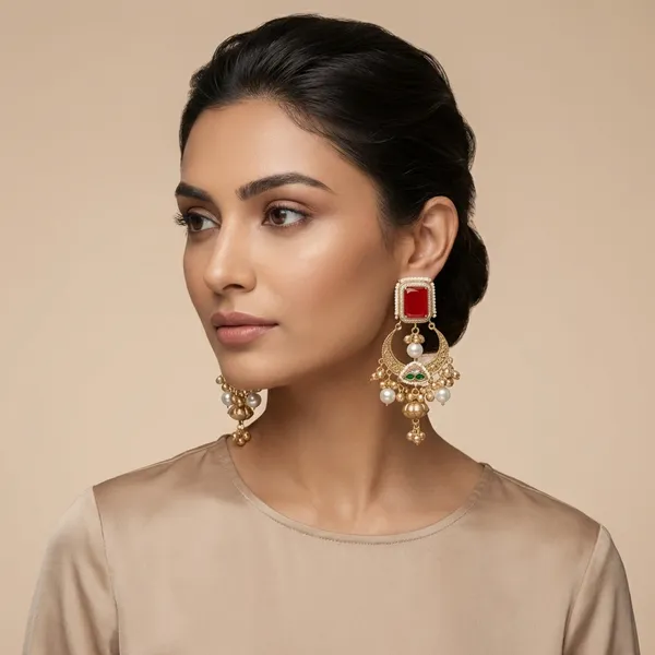 Red_And_Gold_Traditional_Plated_Stone_Chandbali_Earrings_With_Pearl_Drops_For_Women