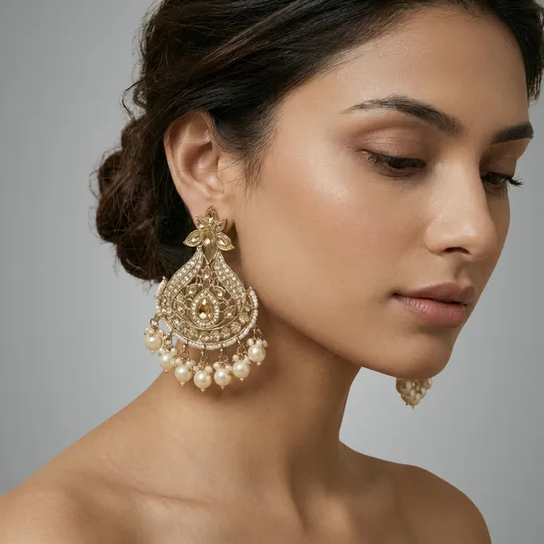 Gold_And_White_Traditional_Golden_Chandbali_Earrings_With_Pearl_Drops_For_Women