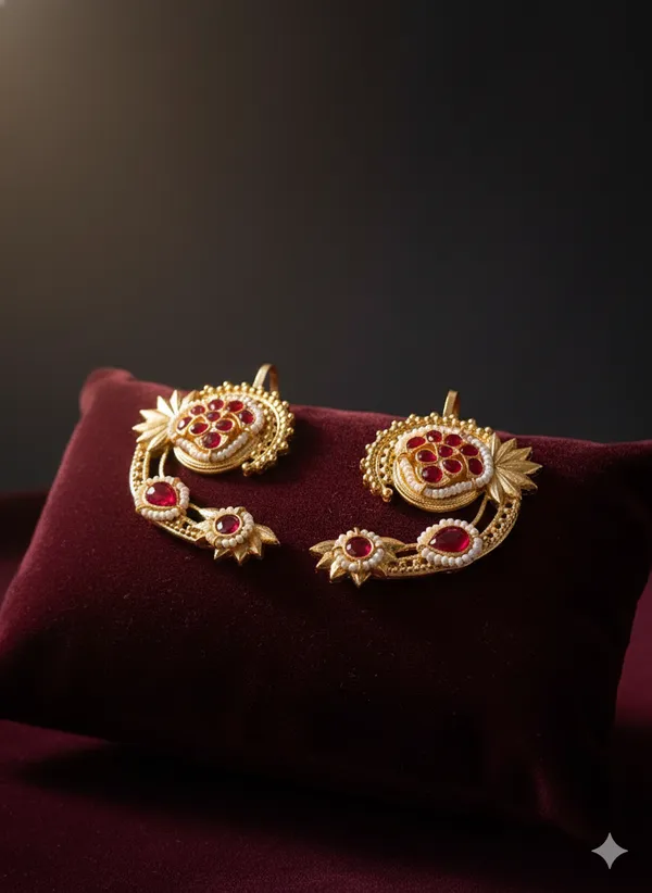 Ruby_And_Gold_Traditional_Plated_Stone_Ear_Cuff_Earrings_For_Women