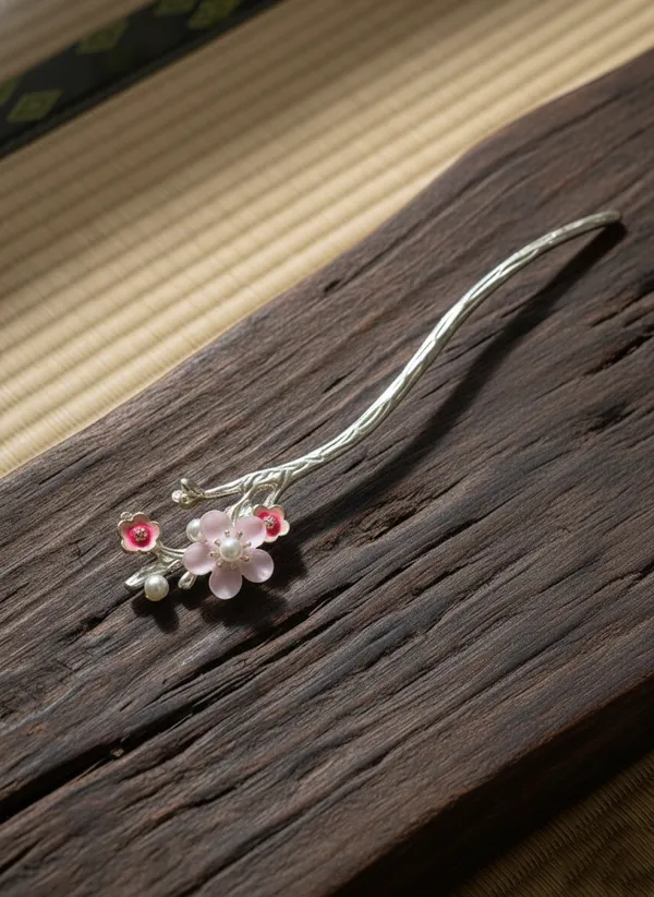 Pink_And_Silver_Toned_Floral_Metal_Bookmark_With_Flowers_Pearl_Accent_For_Women