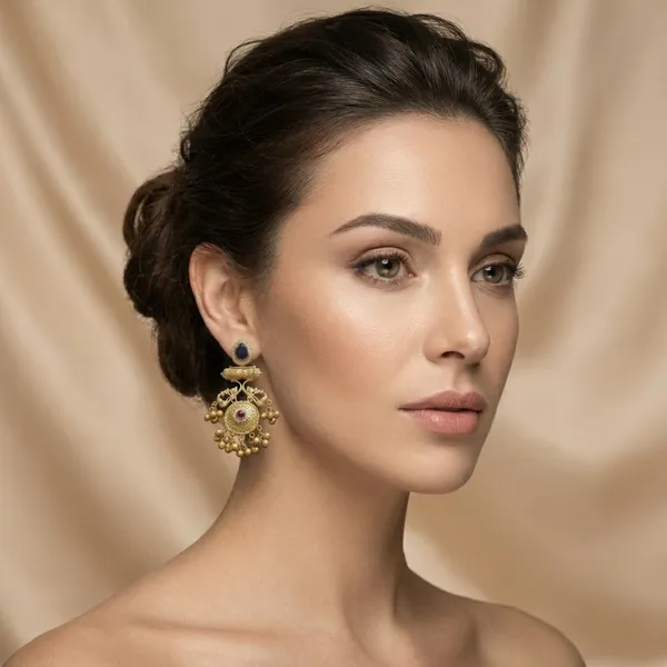 Black_And_Red_Gold_Heritage_Collection_Handcrafted_Earrings_With_Stones_For_Women