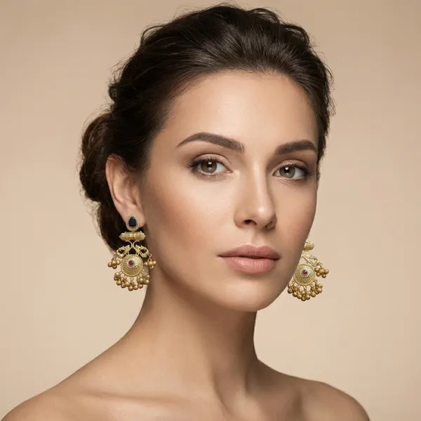 Black_And_Red_Gold_Heritage_Collection_Handcrafted_Earrings_With_Stones_For_Women