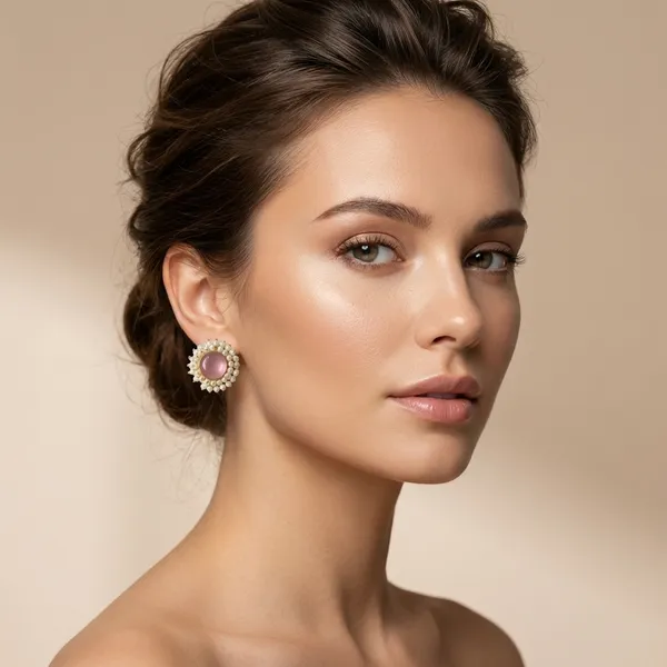 Pink_And_White_Elegant_Pearl_Stone_Stud_Earrings_For_Women