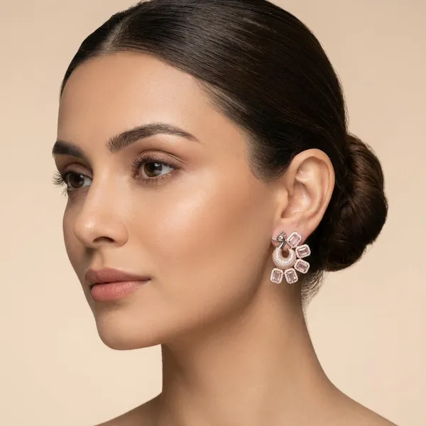 Pink_And_Gold_Elegant_Crystal_Peacock_Stud_Earrings_For_Women