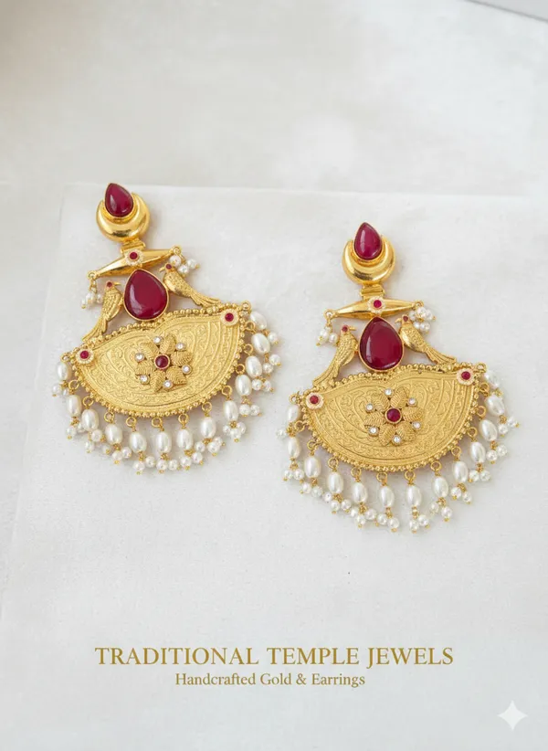 Ruby_And_Gold_Traditional_Toned_Chandbali_Earrings_With_Stones_Pearl_Drops_For_Women