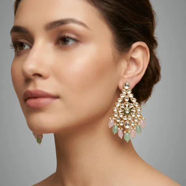 Pink_And_Green_Gold_Kundan_Chandbali_Earrings_With_Stone_Drops_For_Women