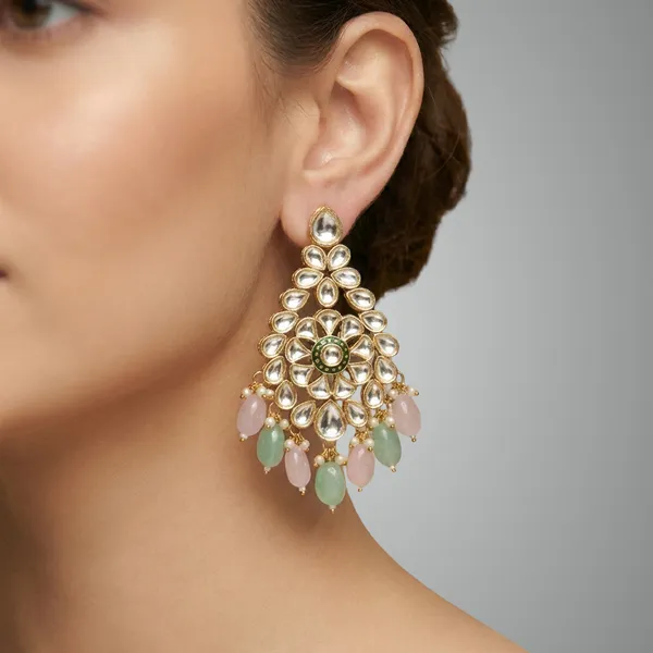 Pink_And_Green_Gold_Kundan_Chandbali_Earrings_With_Stone_Drops_For_Women