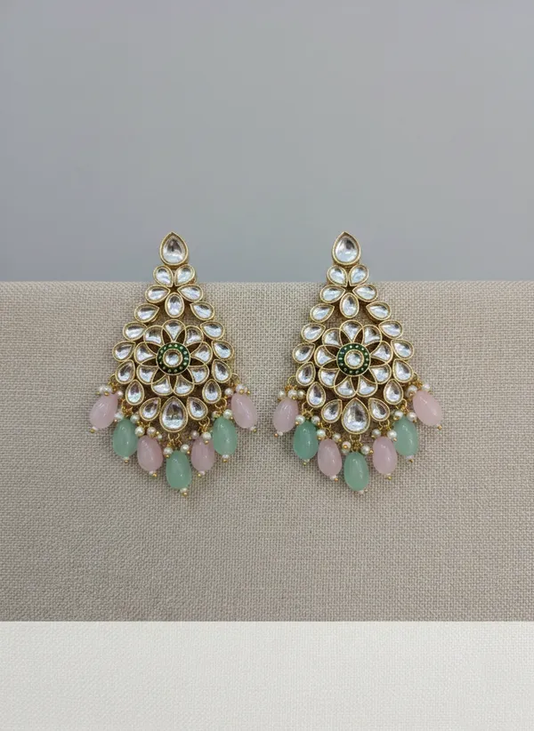 Pink_And_Green_Gold_Kundan_Chandbali_Earrings_With_Stone_Drops_For_Women