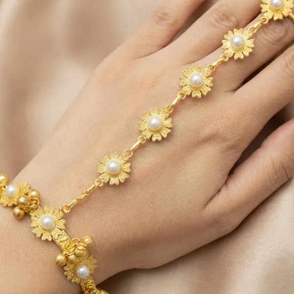 Gold_Toned_Floral_Hand_Chain_Bracelet_With_Ring_For_Women